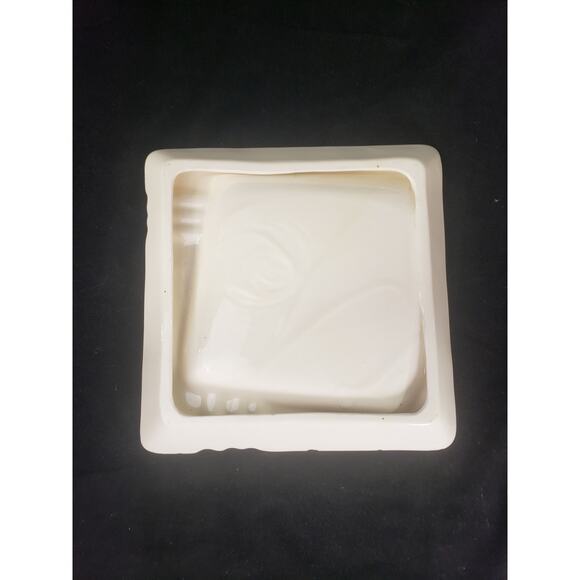 MCM Large Peacock Ashtray Pink Blue Flowers Tree Gold Gilt Accents Asian Art - Picture 6 of 9